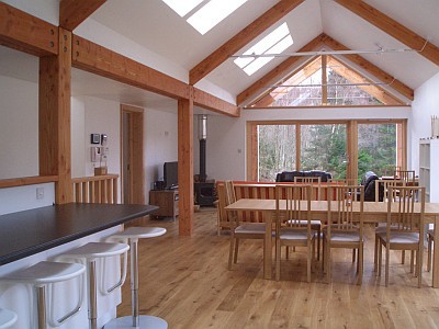 Kitchen diner and living room in Rathad an Drobhair Holiday Cottage Rental Accommodation in Strathconon